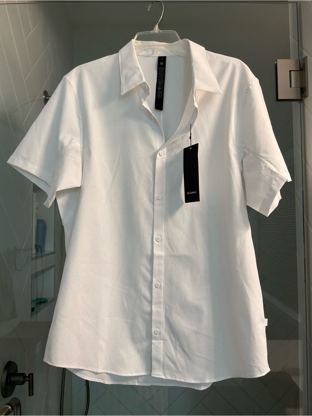 lululemon athletica White Short-Sleeve Button-Down Shirt